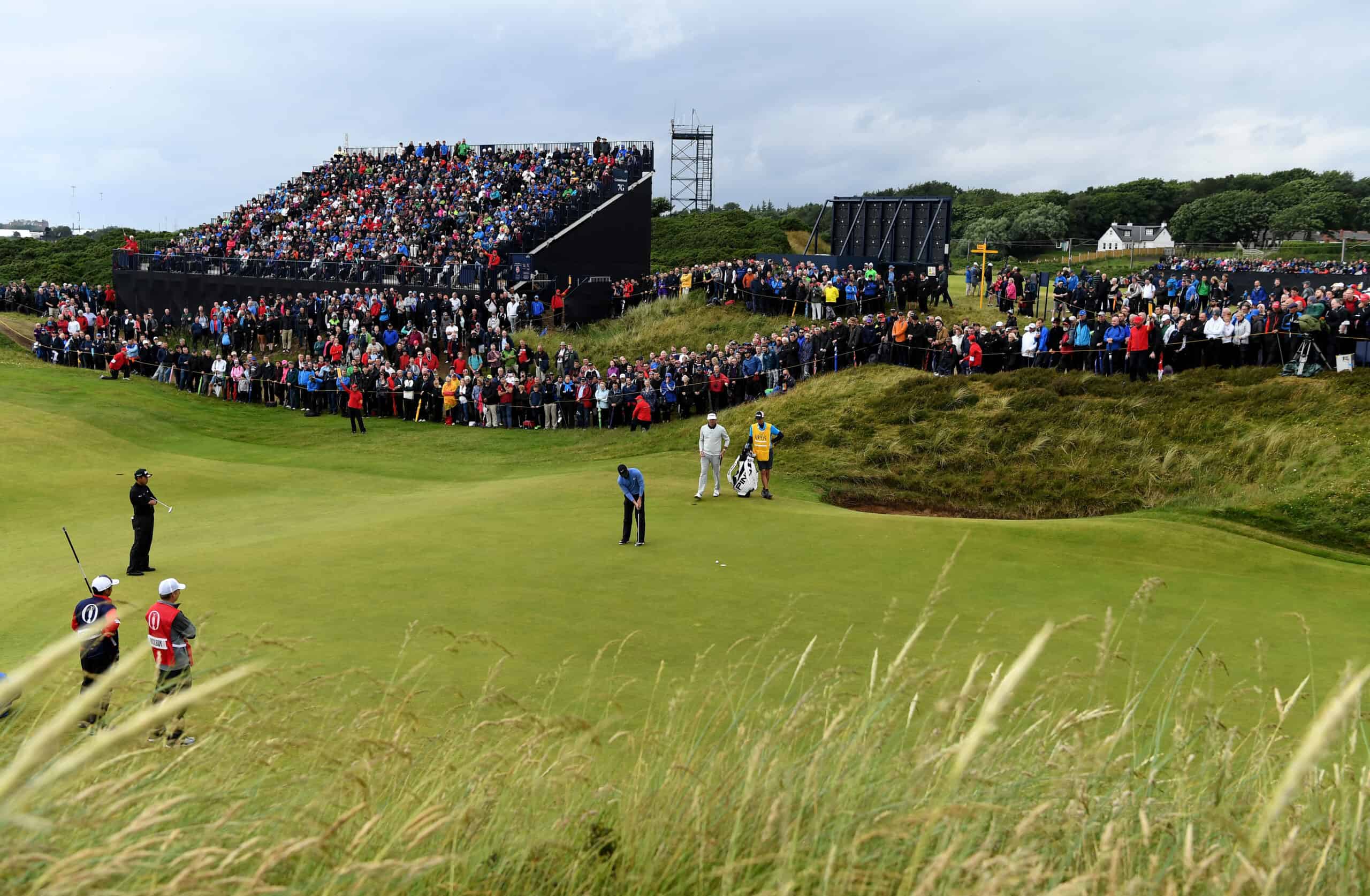 TROON, SCOTLAND - JULY 15: Rory McIlroy of Northern Ireland putts on the 7th green during the second round on day two of the 145th Open Championship at Royal Troon on July 15, 2016 in Troon, Scotland. (Photo by Jan Kruger/R&A/R&A via Getty Images)