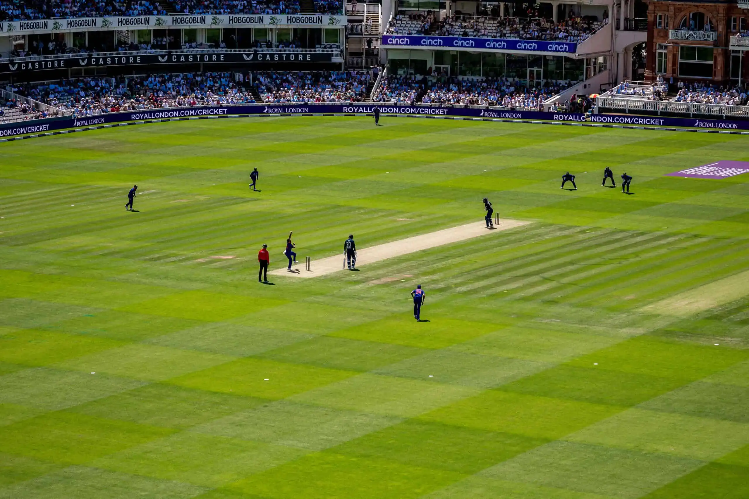 England face India in a One Day International at Lord's Cricket Ground