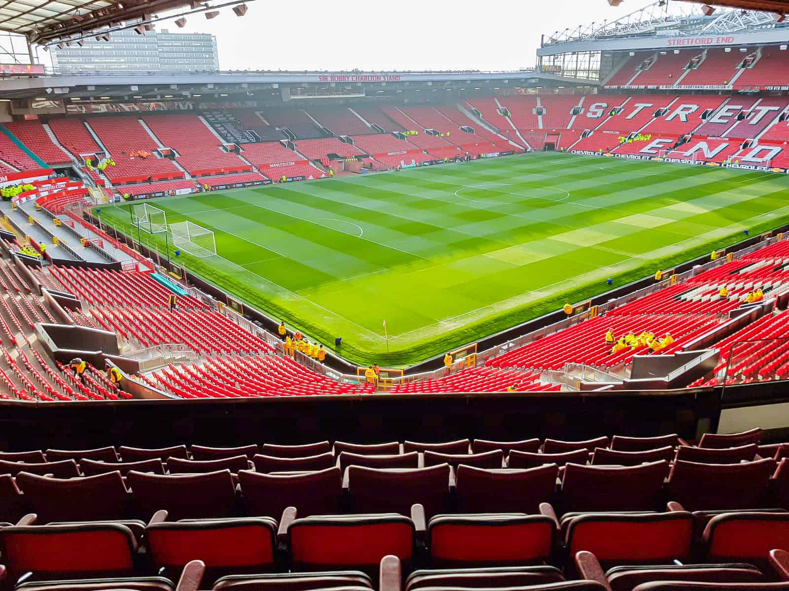 The view from the Evolution hospitality suite at Manchester United's Old Trafford Stadium