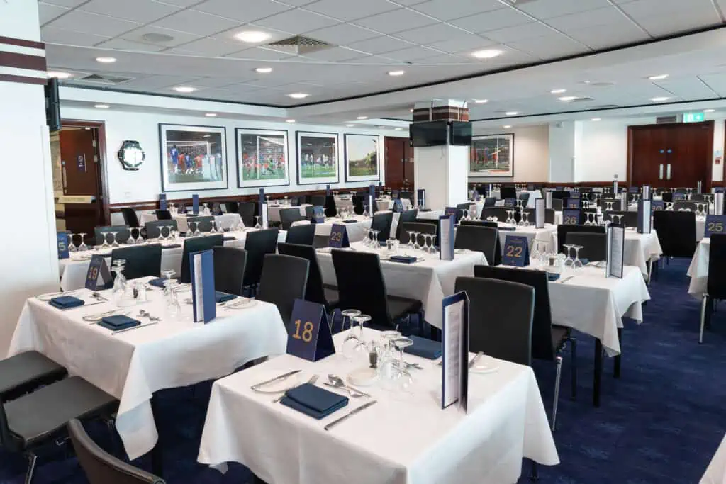 Stamford Bridge hospitality suite prepared for matchday