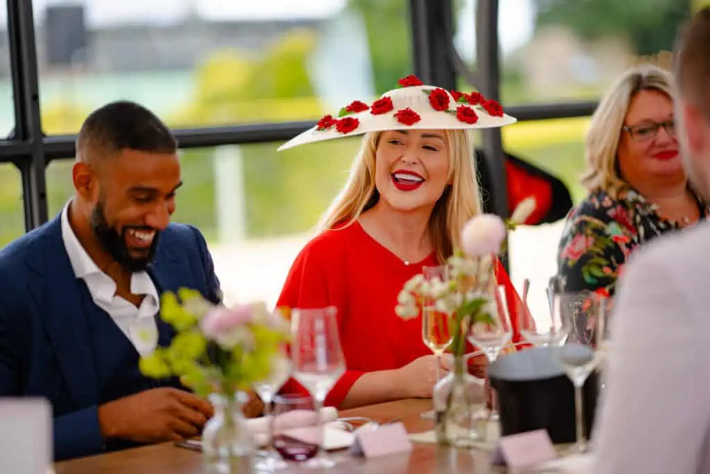 Women and guests dressed up colourfully at the Salon Prive at Blenheim Palace. Photography by Chris Cooper/ ShotAway/ www.ShotAway.com/ #shotawaydotcom