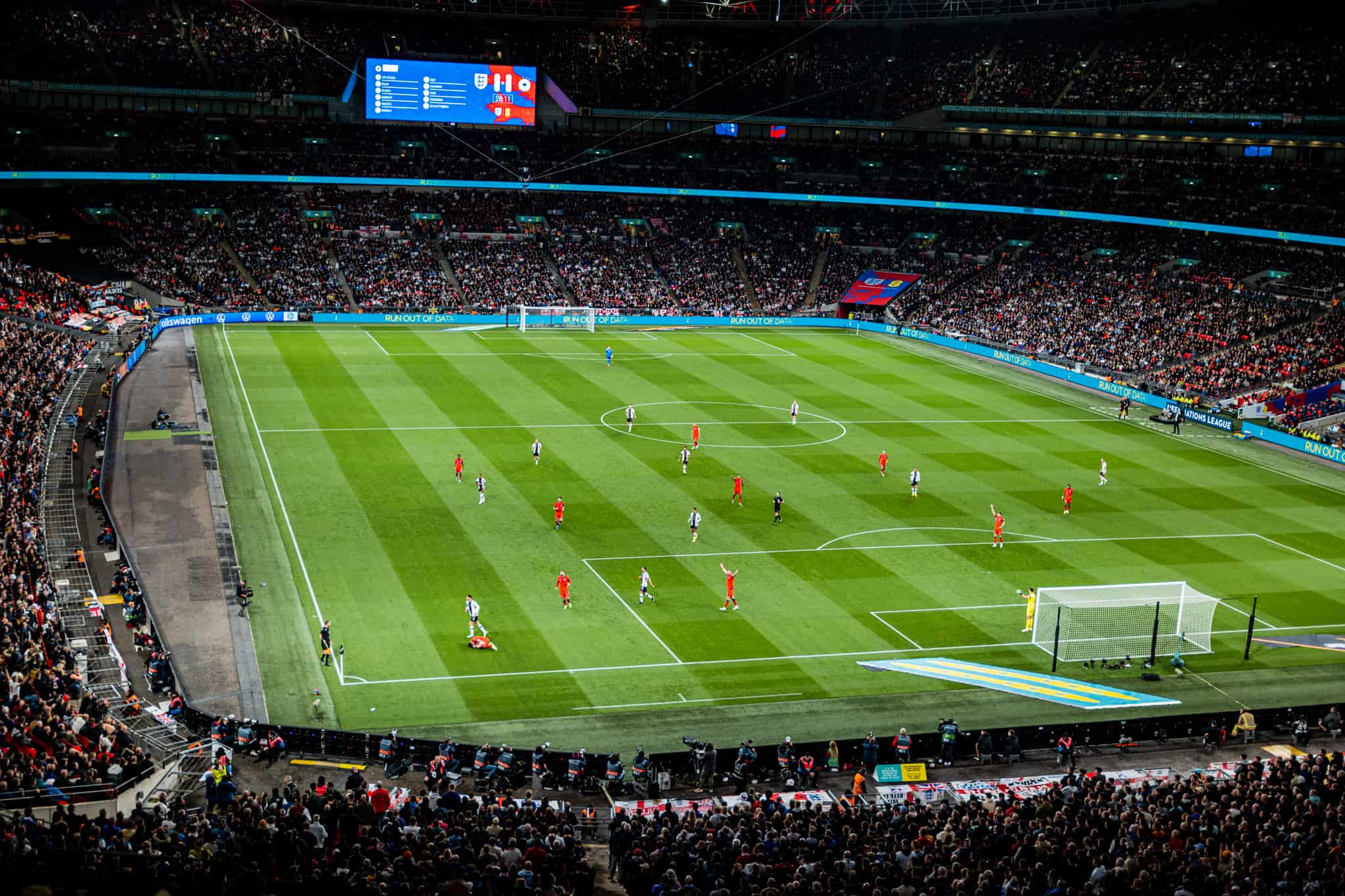 England face Germany in an international football match in front of home fans at Wembley Stadium
