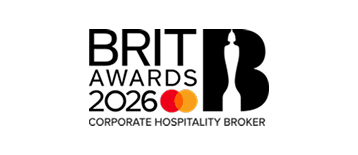 BRIT Awards 2026 logo featuring Engage as the corporate hospitality broker, highlighting the "About Engage" page.