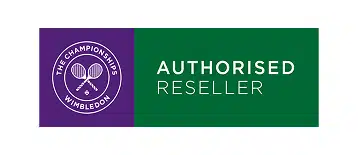 Wimbledon Championships logo with "Authorised Reseller" text, highlighting official partnership on the About Engage page.